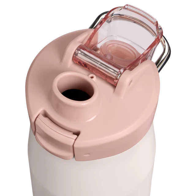 Stanley Vitalize Tempo Bottle 0.71L in Rose Quartz with removable silicone boot and dual-action locking lid