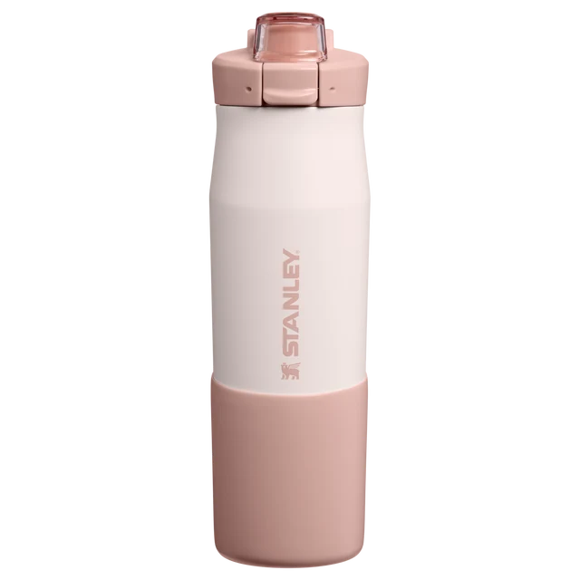 Stanley Vitalize Tempo Bottle 0.71L in Rose Quartz with removable silicone boot and dual-action locking lid