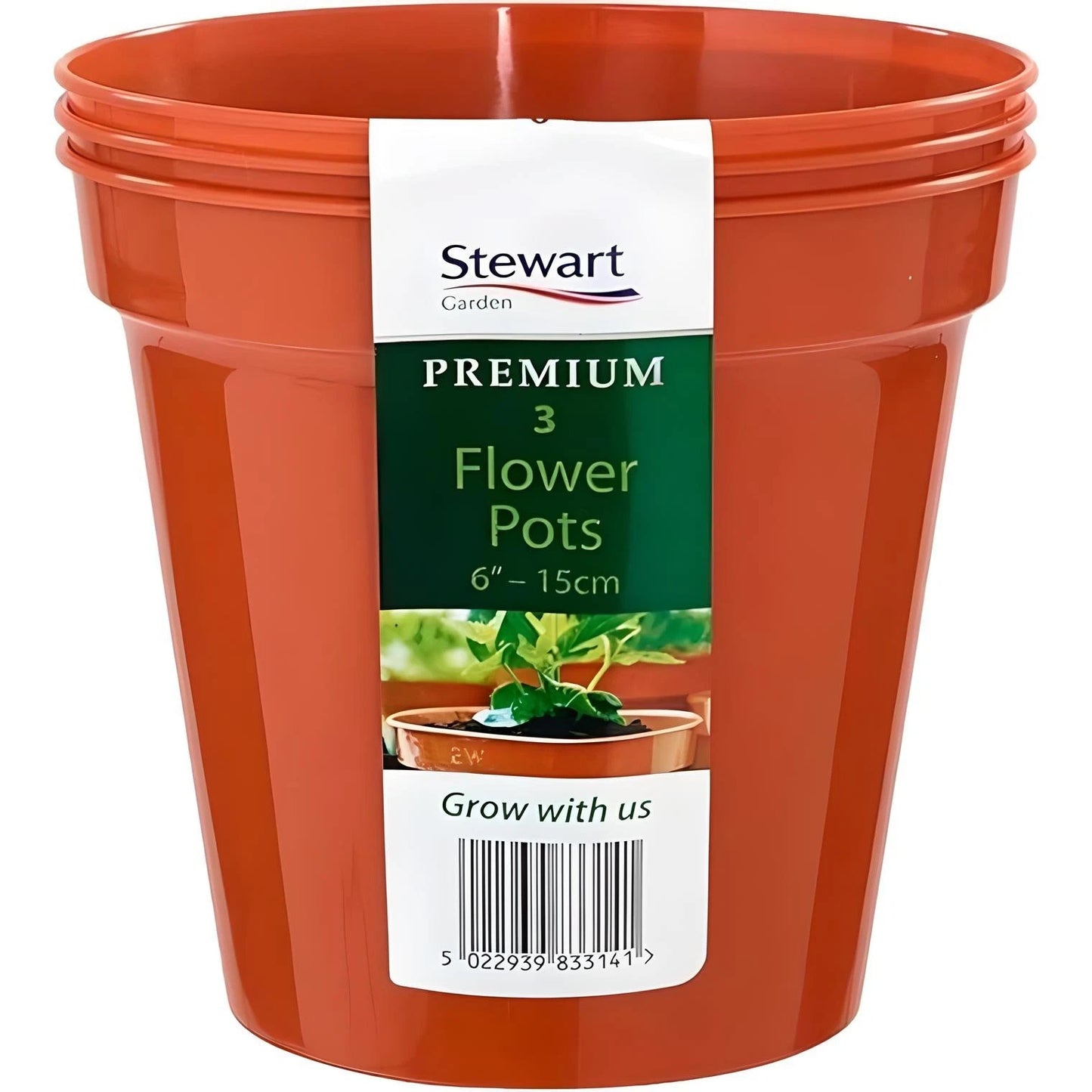 Stewart Premium Flower Pot Terracotta 6" 3-Pack