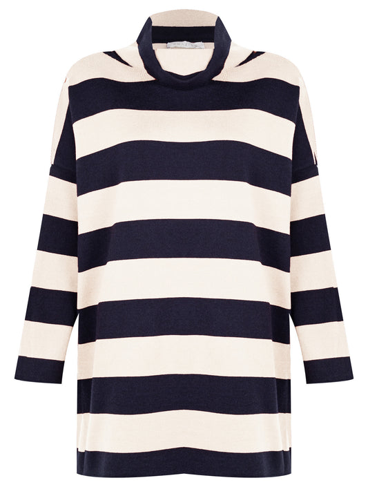 Amazing Woman Stina Roll Neck Supersoft Stripe Top