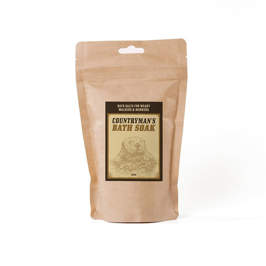 Sting in the Tail Countryman's Bath Soak 300g craft paper pouch with otter illustration.