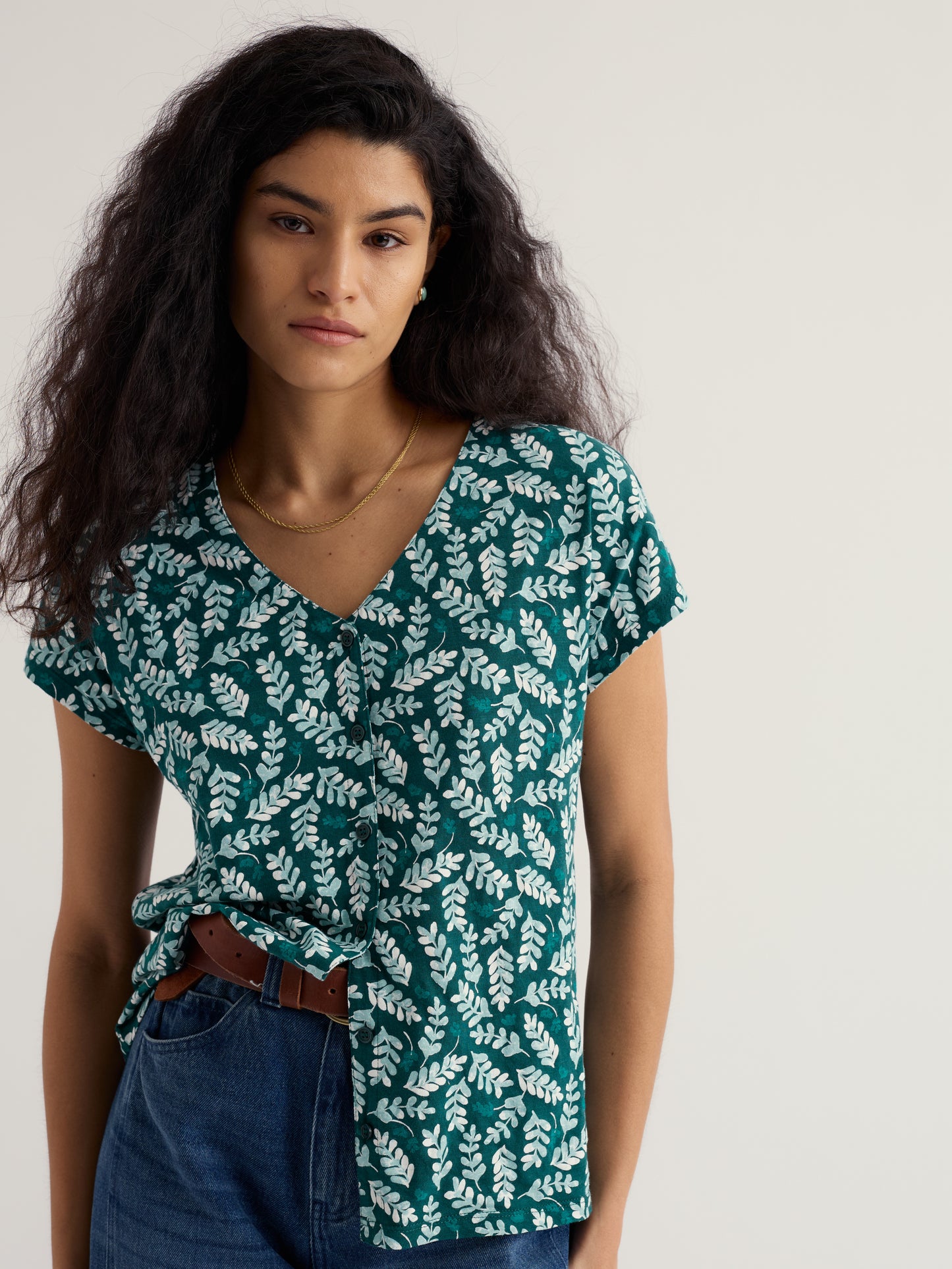 Seasalt Studio Glass V-Neck Jersey Top
