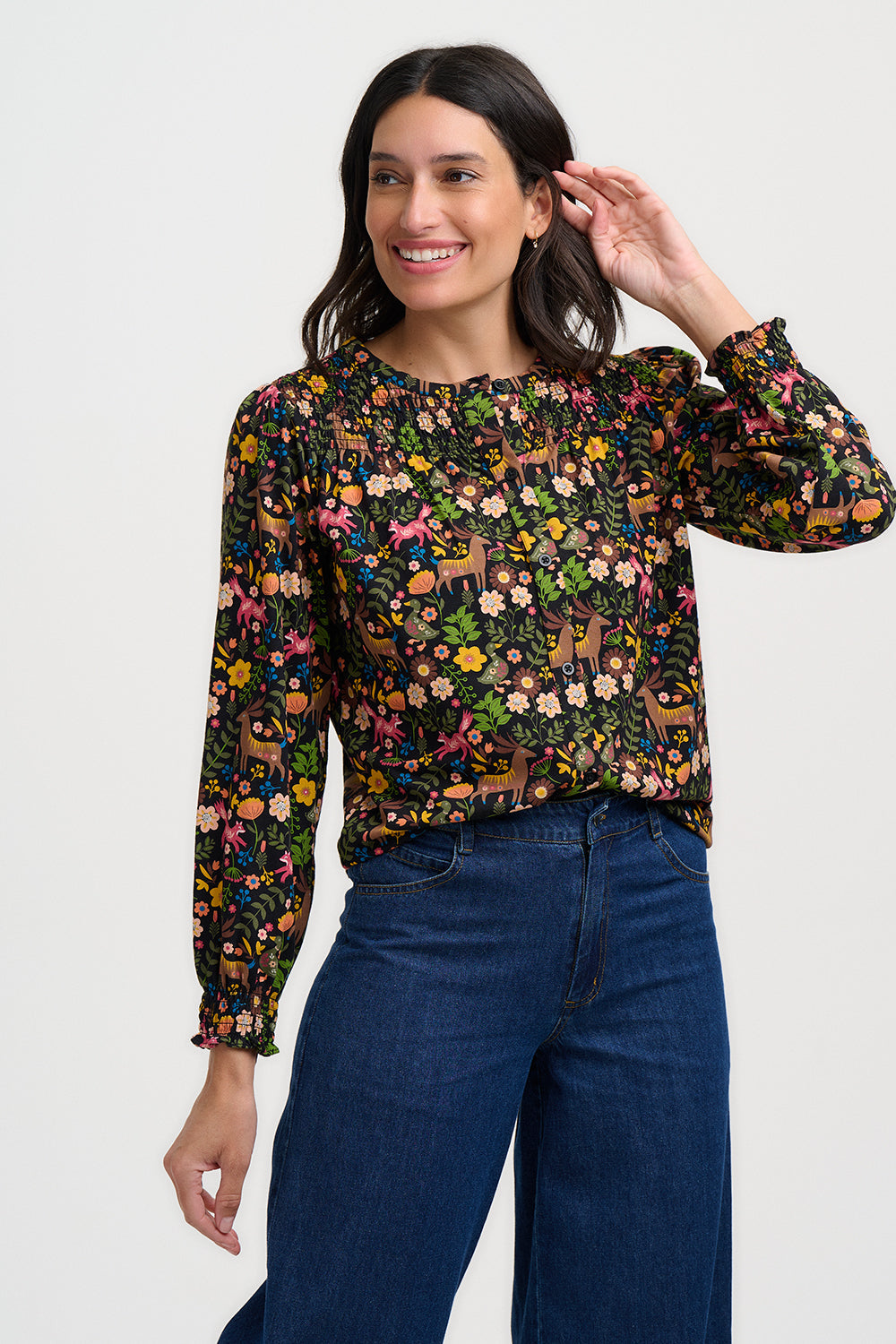 Sugarhill Brighton Juliet Blouson Sleeve Jersey Top