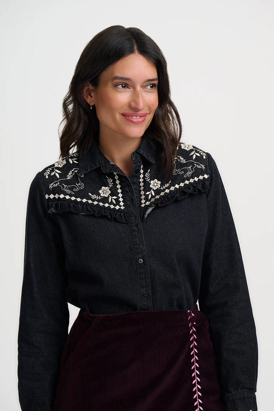 Sugarhill Brighton Kerri Embroidered Denim Shirt