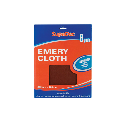 SupaDec Emery Cloth Assorted 6 Pack