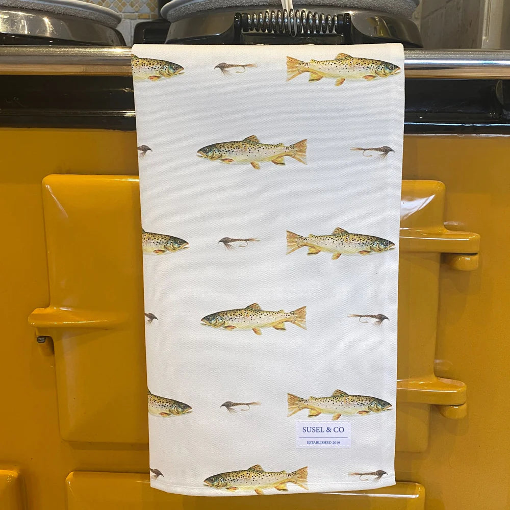 Susel & Co Brown Trout Tea Towel