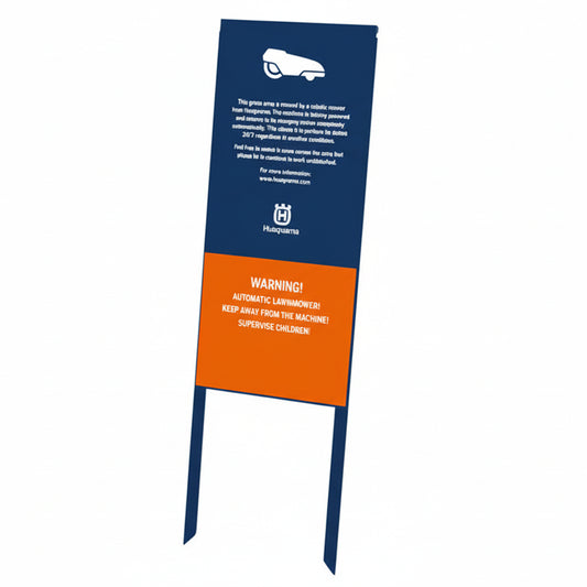 Husqvarna Automower Warning Sign (With Wooden Post) Gb