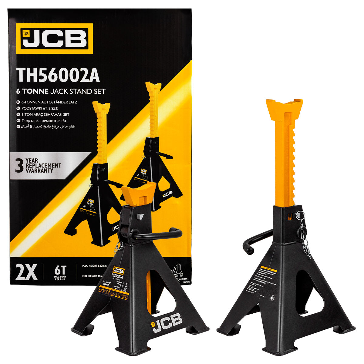 JCB 6 Tonne Automotive Ratchet Axle Stand Set JCB-TH56002A