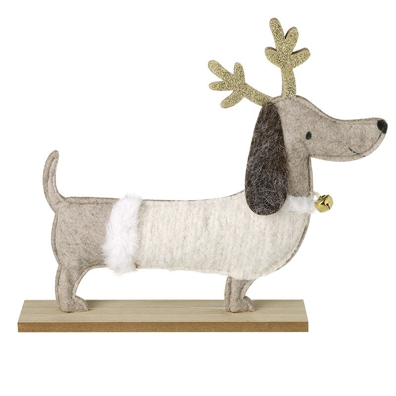 Heaven Sends - Sausage Dog In Cream Coat With Antlers