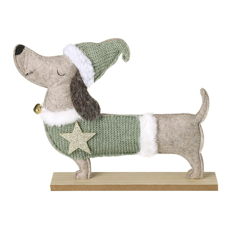Heaven Sends - Sausage Dog In Green Coat And Hat