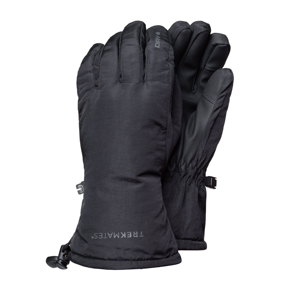 Trekmates Beacon DRY Waterproof Glove in black with durable PU palm and adjustable cord cuff