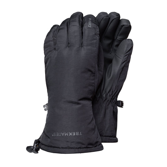 Trekmates Beacon DRY Waterproof Glove in black with durable PU palm and adjustable cord cuff