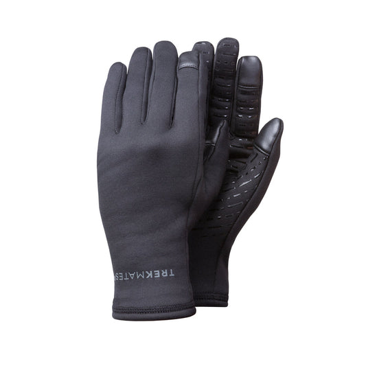Trekmates Ogwen Stretch Grip Glove in black showing silicone palm grip
