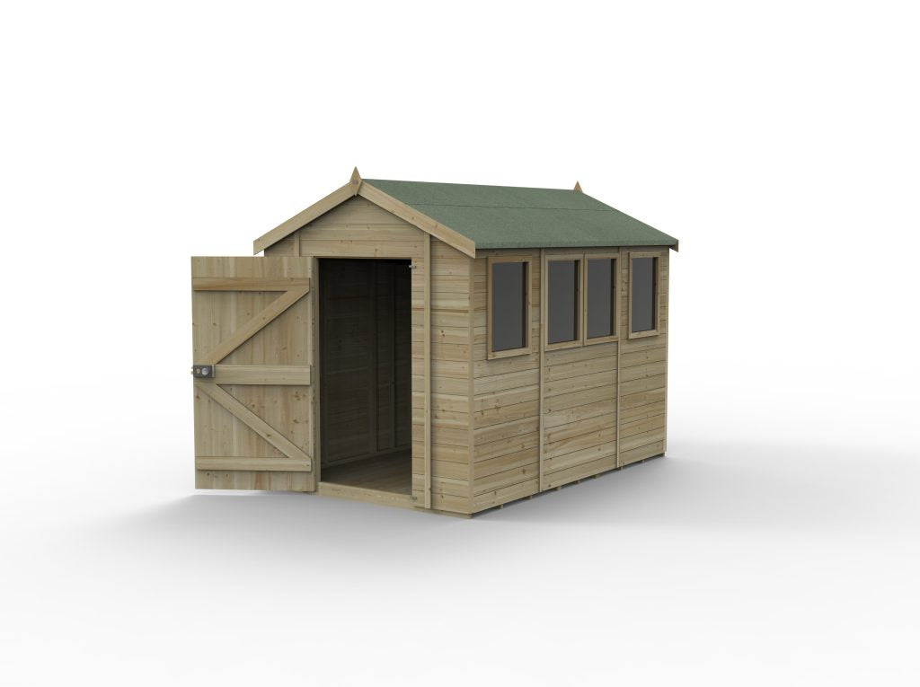 Forest Garden Timberdale 10x6 Apex Shed - Four Windows