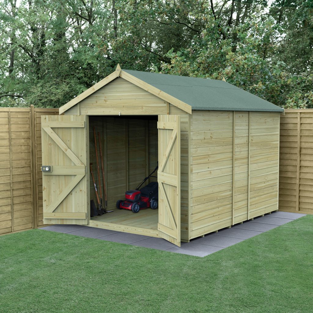 Forest Garden Timberdale 10x8 Apex Shed with No Windows and Double Door