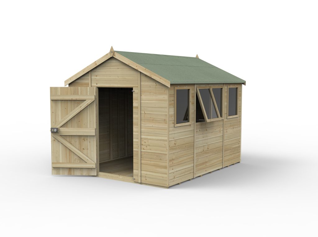 Forest Garden Timberdale 10x8 Apex Shed - Four Windows