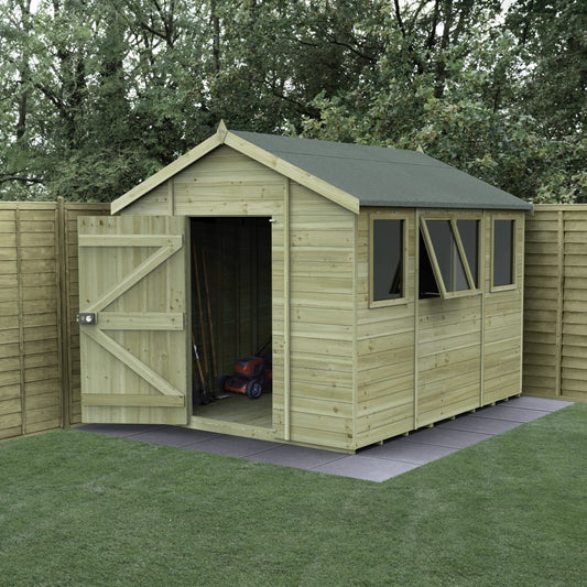 Forest Garden Timberdale 10x8 Apex Shed - Four Windows