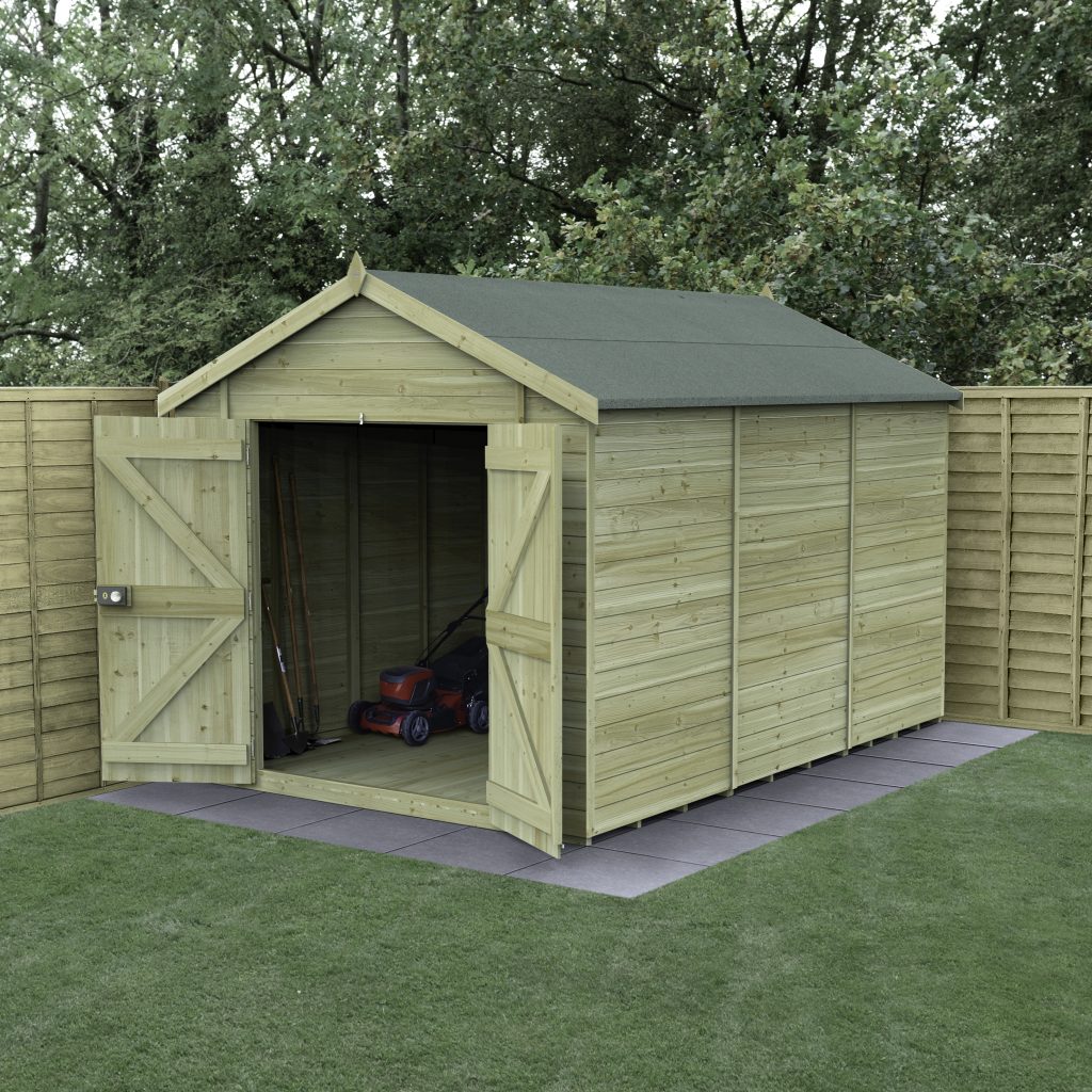 Forest Garden Timberdale 12x8 Apex Shed with No Windows and Double Door