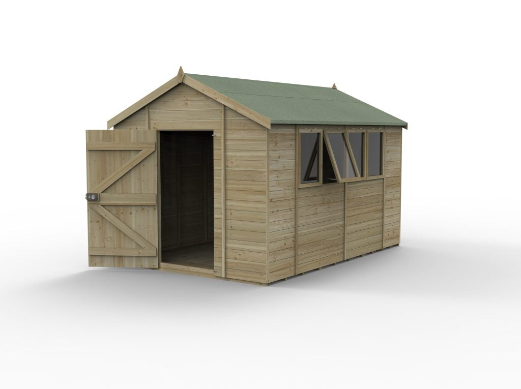 Forest Garden Timberdale 12x8 Apex Shed - Four Windows
