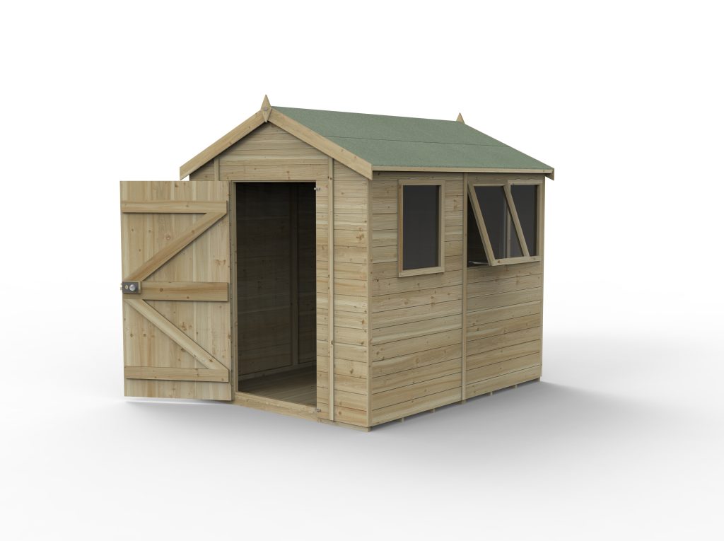 Forest Garden Timberdale 8x6 Apex Shed - Three Windows