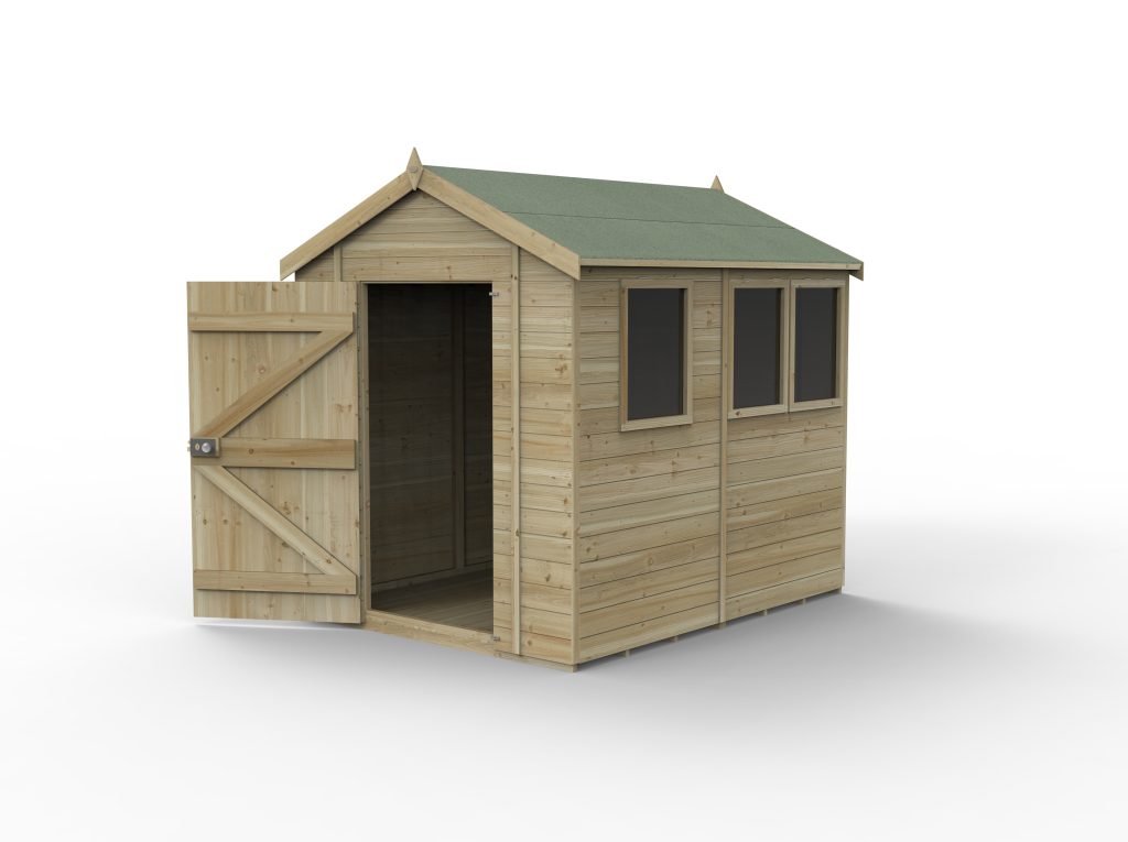 Forest Garden Timberdale 8x6 Apex Shed - Three Windows