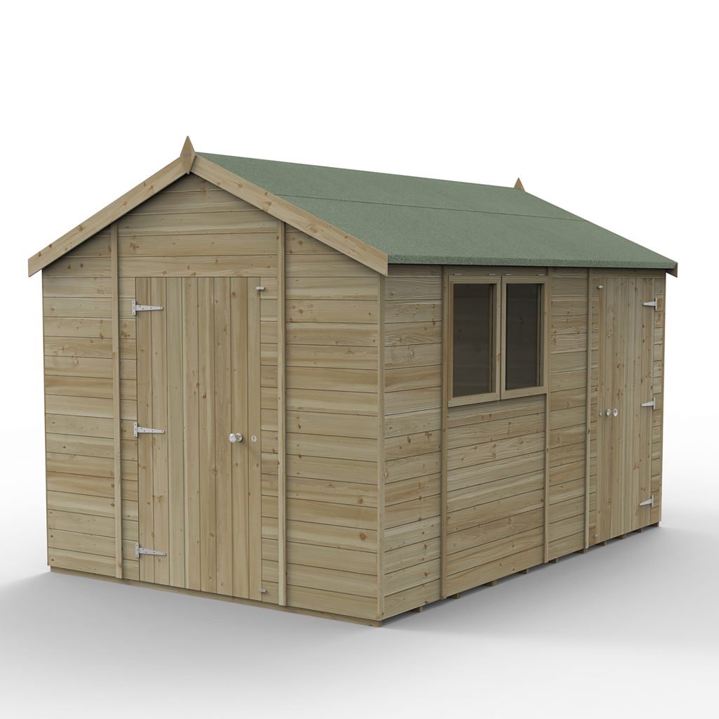 Forest Garden Timberdale 12×8 Reverse Apex Shed - Combo
