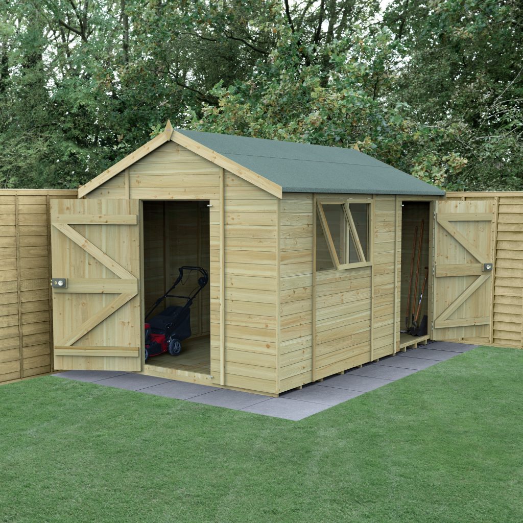 Forest Garden Timberdale 12×8 Reverse Apex Shed - Combo