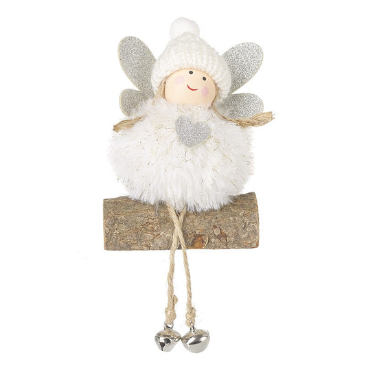 Heaven Sends - Fabric Fairy Sitting On Log