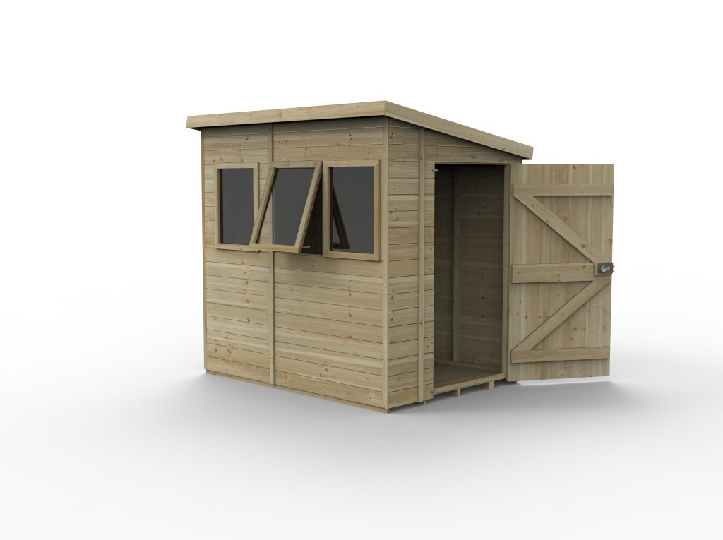 Forest Garden Timberdale 7x5 Pent Shed - Three Windows