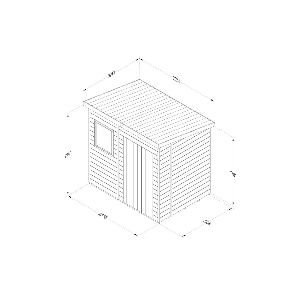 Forest Garden Timberdale 7x5 Pent Shed