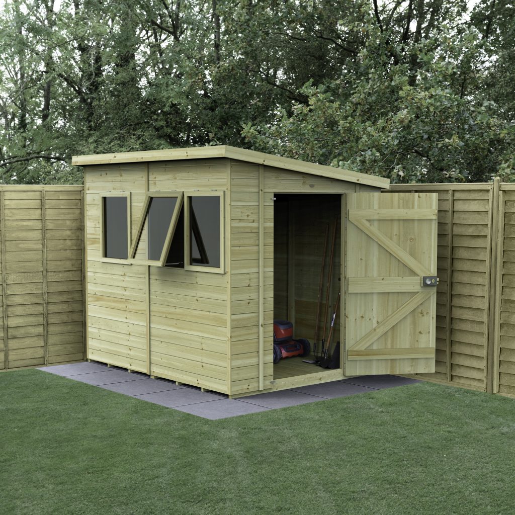 Forest Garden Timberdale 8x6 Pent Shed - Three Windows