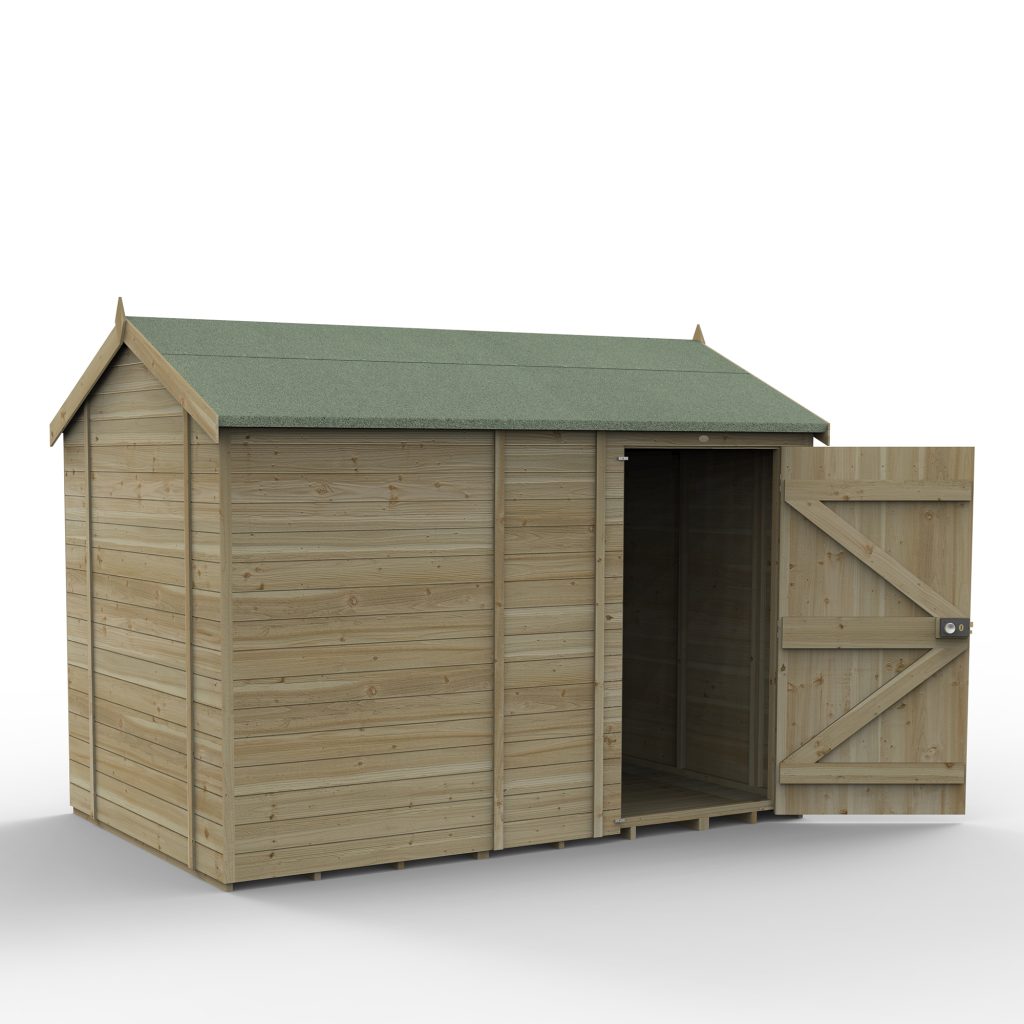 Forest Garden Timberdale 10x6 Reverse Apex Shed without Windows