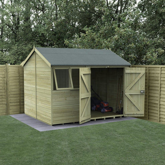 Forest Garden Timberdale 10x8 Reverse Apex Shed - Double Door