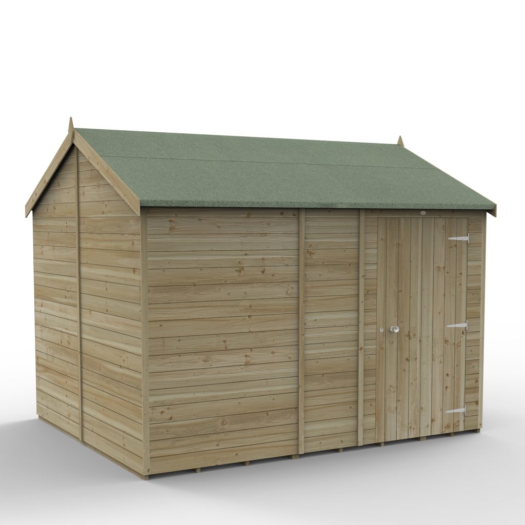 Forest Garden Timberdale 10x8 Reverse Apex Shed without Windows