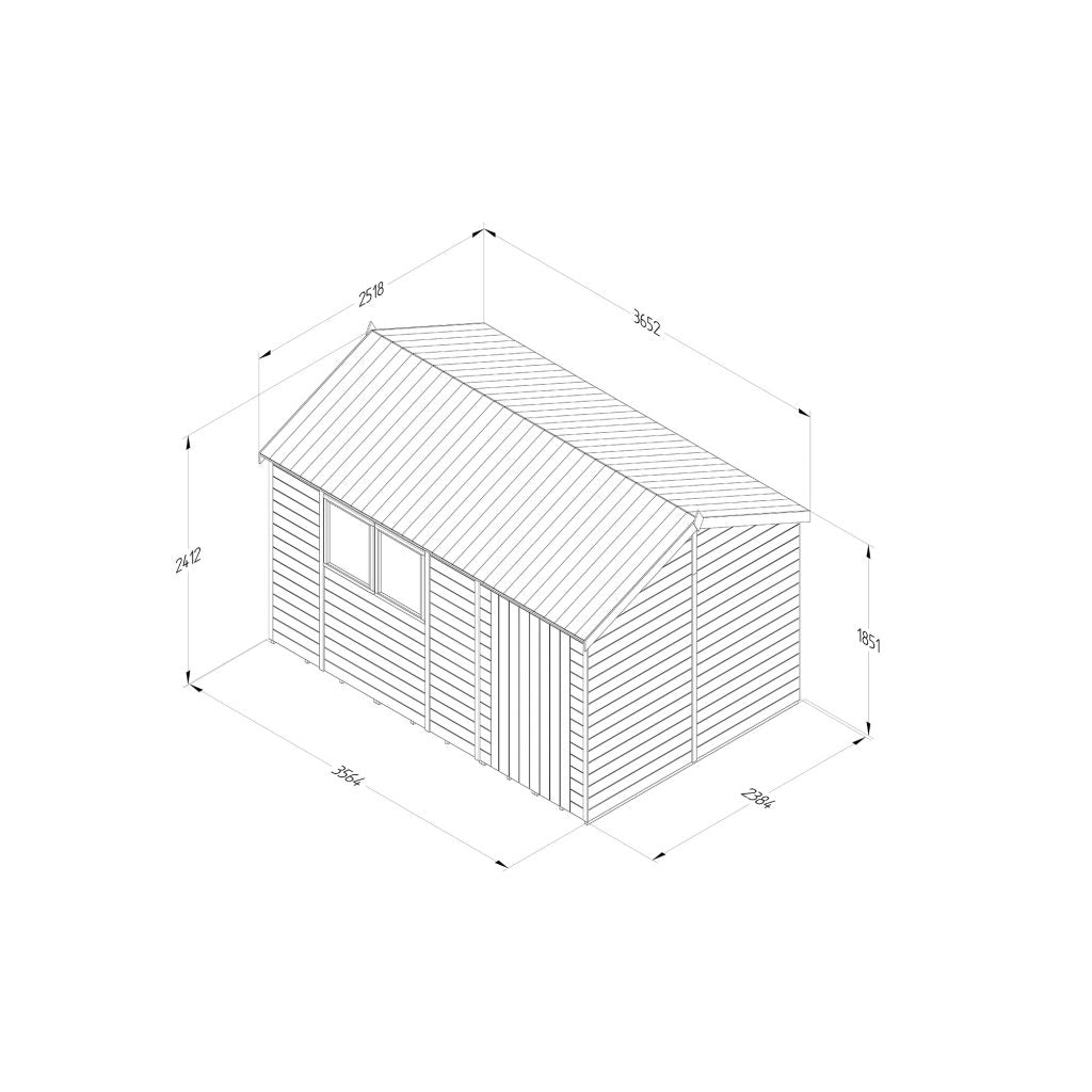 Forest Garden Timberdale 12x8 Reverse Apex Shed