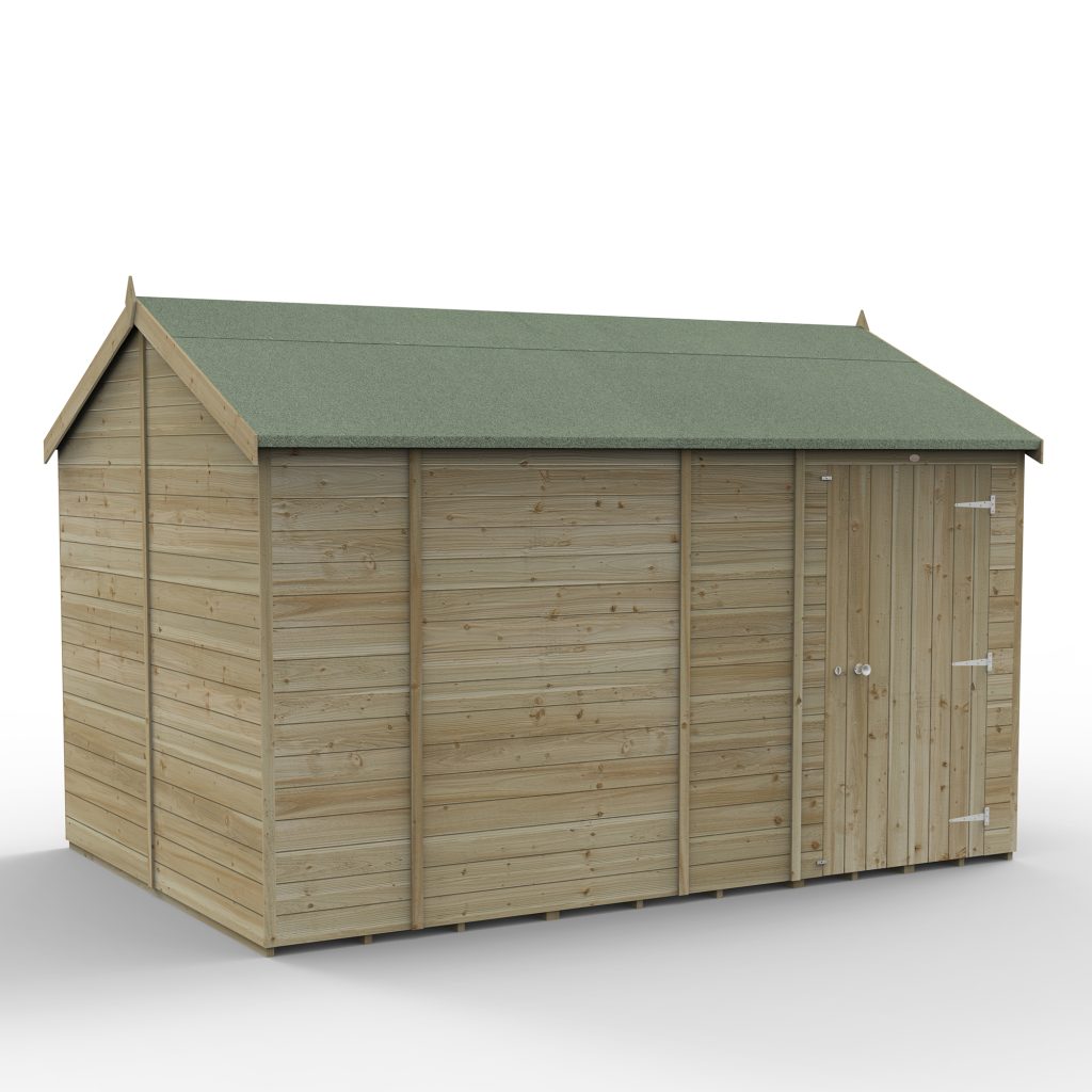 Forest Garden Timberdale 12x8 Reverse Apex Shed No Window