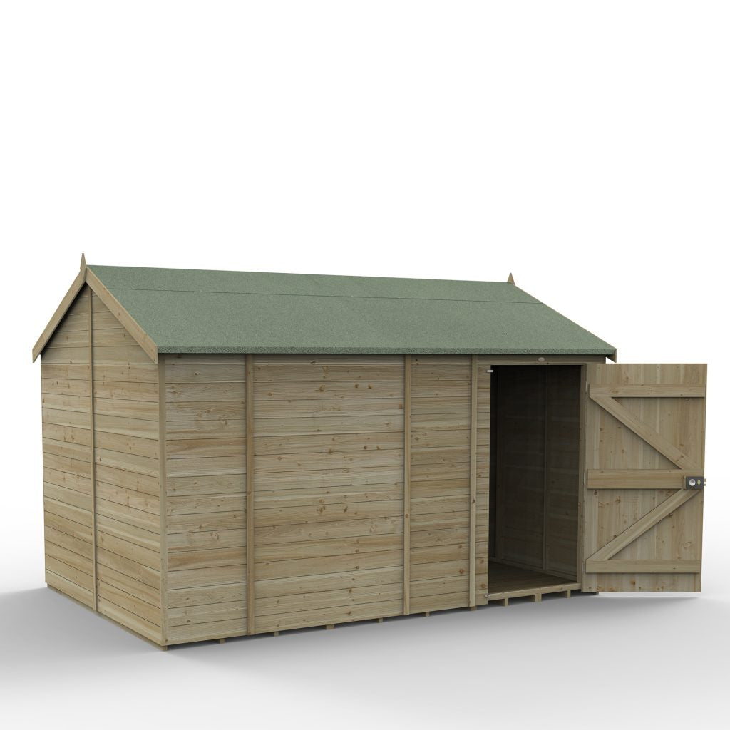 Forest Garden Timberdale 12x8 Reverse Apex Shed No Window