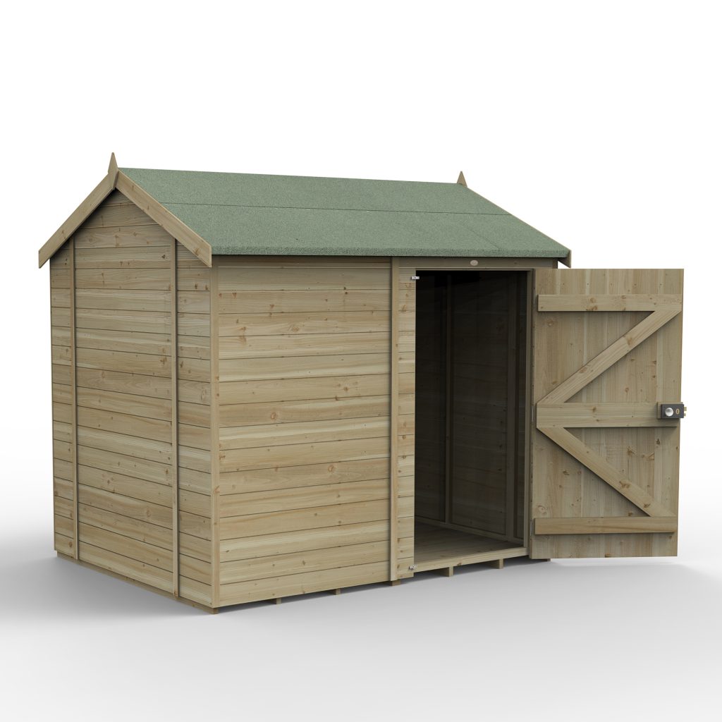 Forest Garden Timberdale 8x6 Reverse Apex Shed No Window