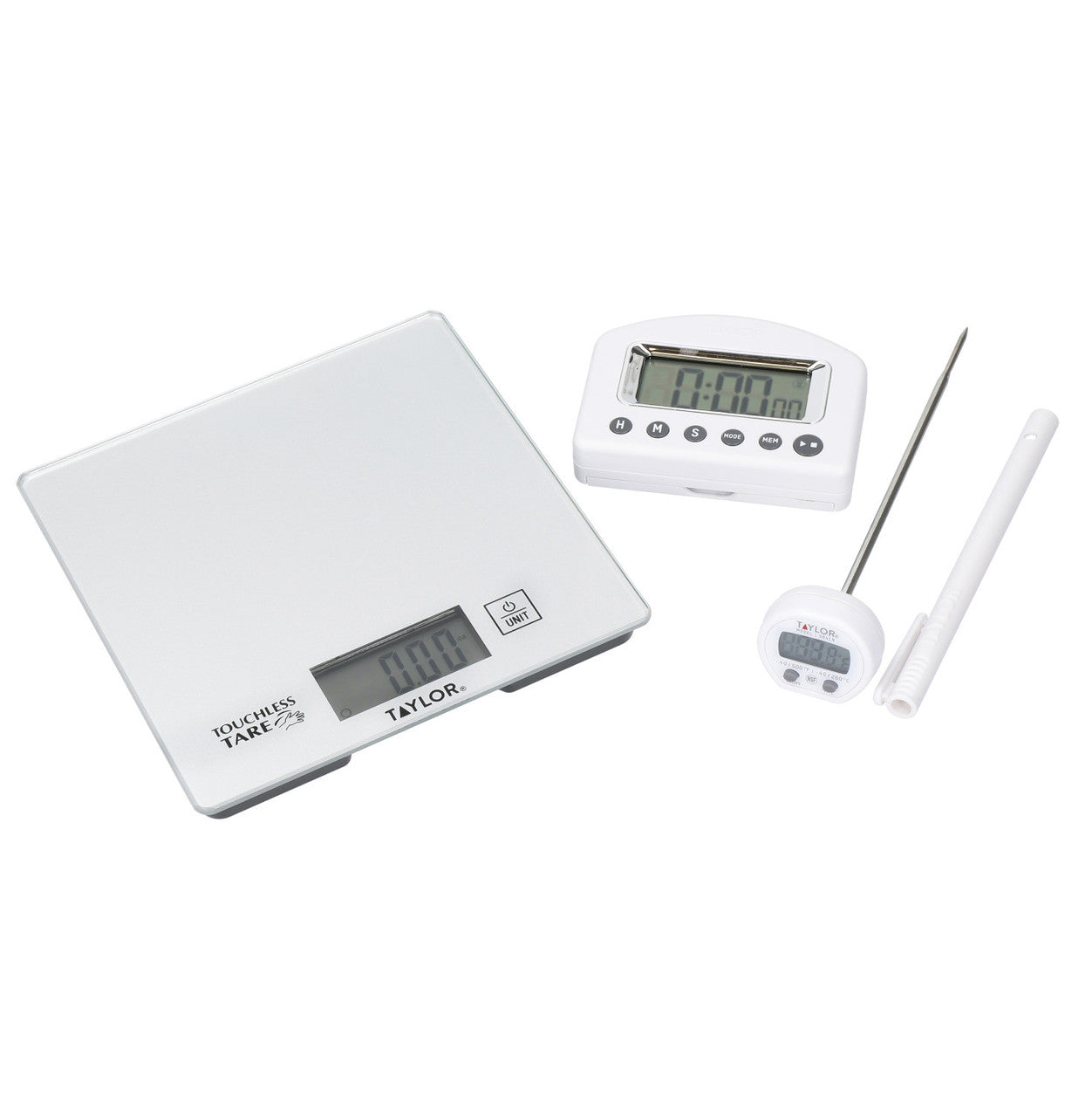 Taylor Pro Kitchen Scales Timer and Thermometer Gift Set