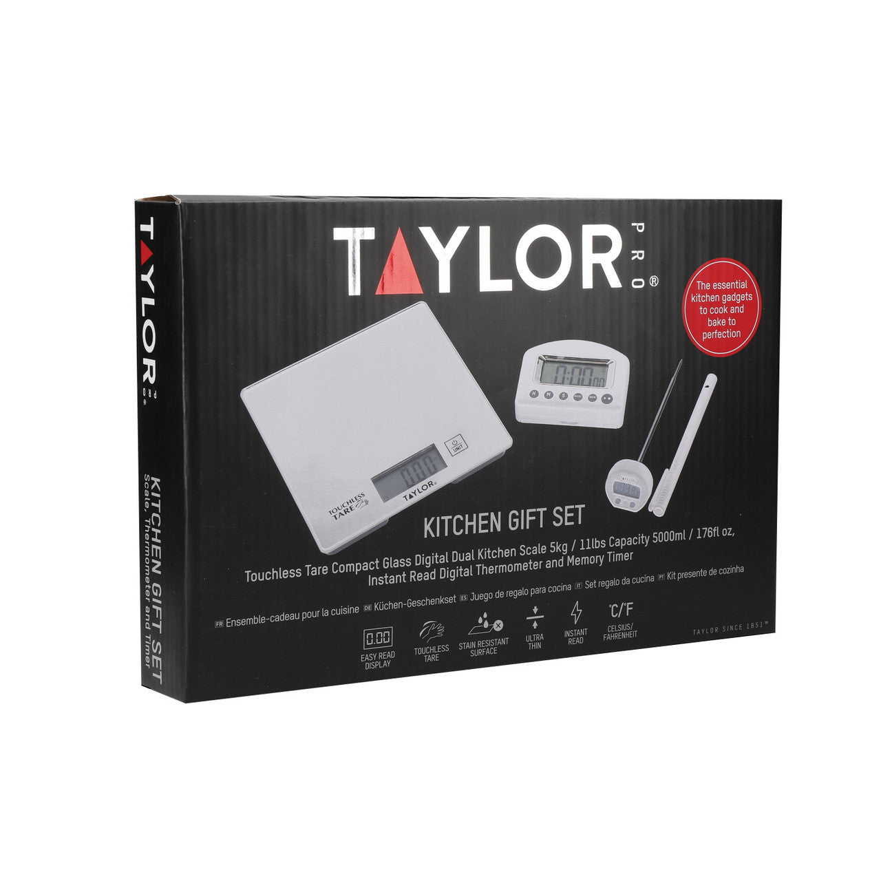 Taylor Pro Kitchen Scales Timer and Thermometer Gift Set