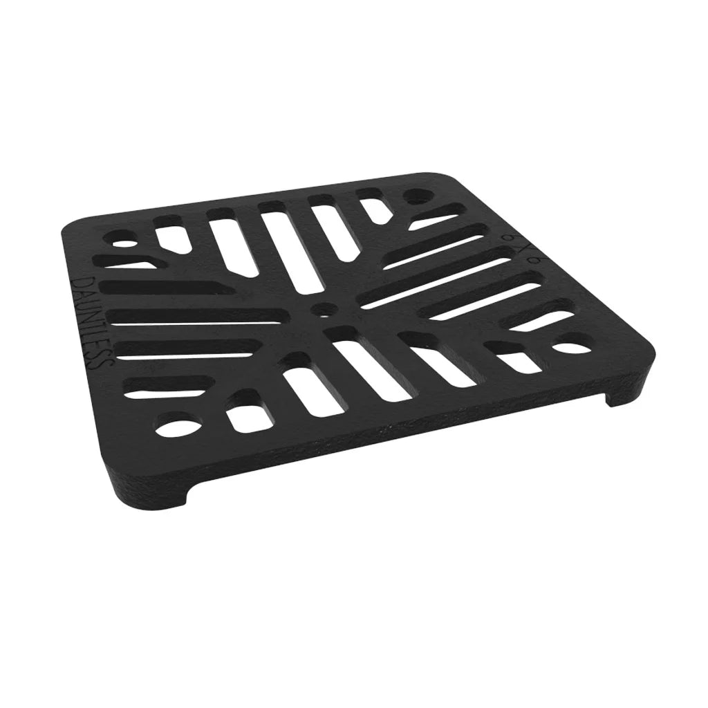 Cast Iron Gully Grate - Square Dished Pattern 8"