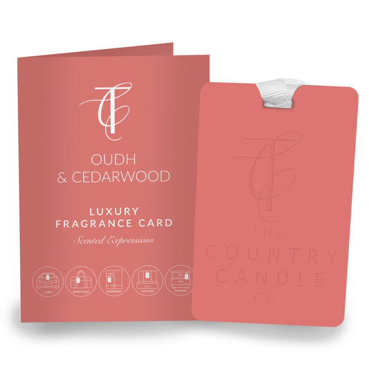 The Country Candle Co Scented Oudh & Cedarwood Luxury Fragrance Card