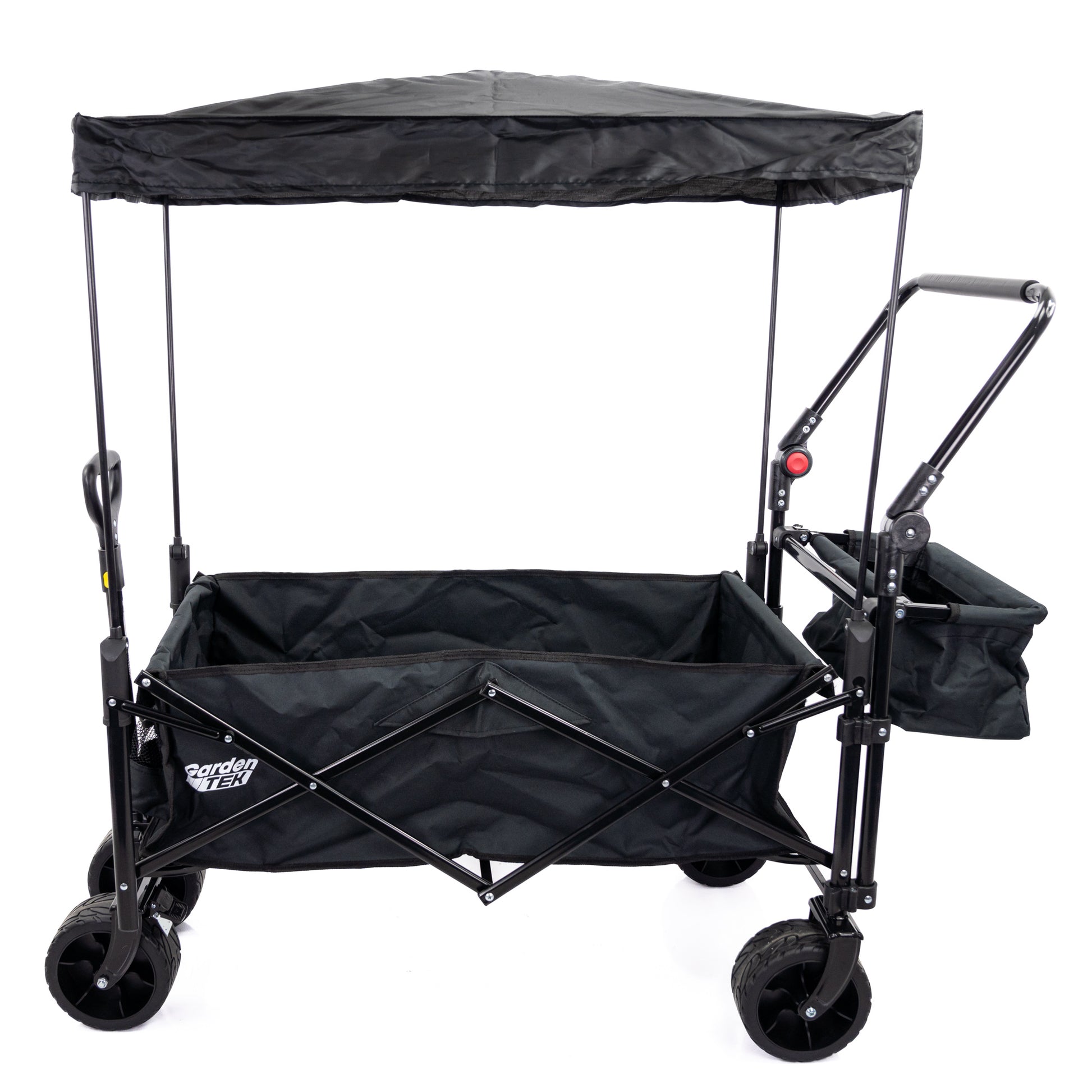 GardenTek Festival Trolley On Wheels Canopy And Side Box 90kg Load 120L Capacity GTW330