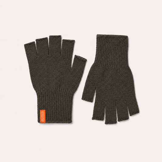 Trekmates Thornham Merino Fingerless Glove showing soft merino wool knit and open finger design