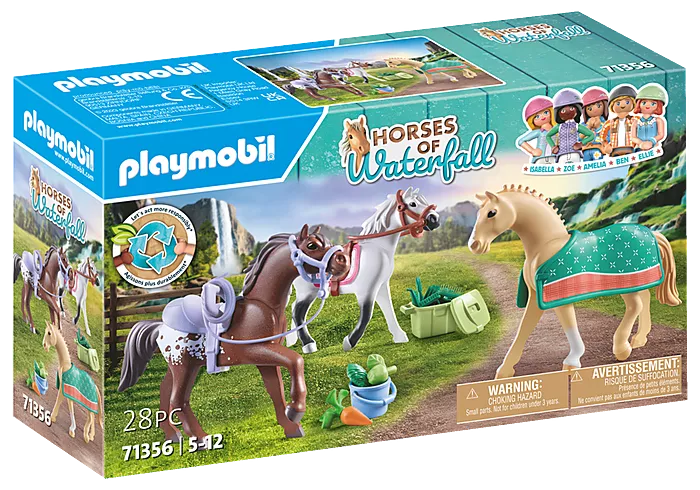 Playmobil Horses of Waterfall - Three Horses with Saddle