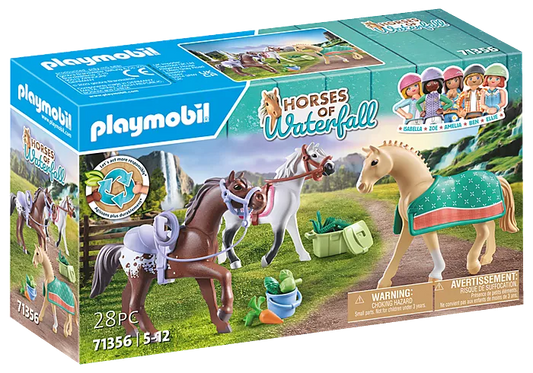 Playmobil Horses of Waterfall - Three Horses with Saddle
