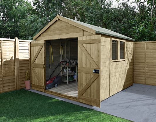 Forest Garden Timberdale 10x8 Apex Shed - Double Door