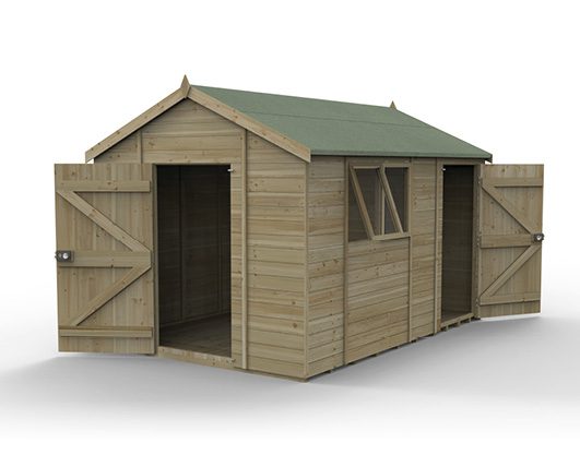 Forest Garden Timberdale 12×8 Reverse Apex Shed - Combo