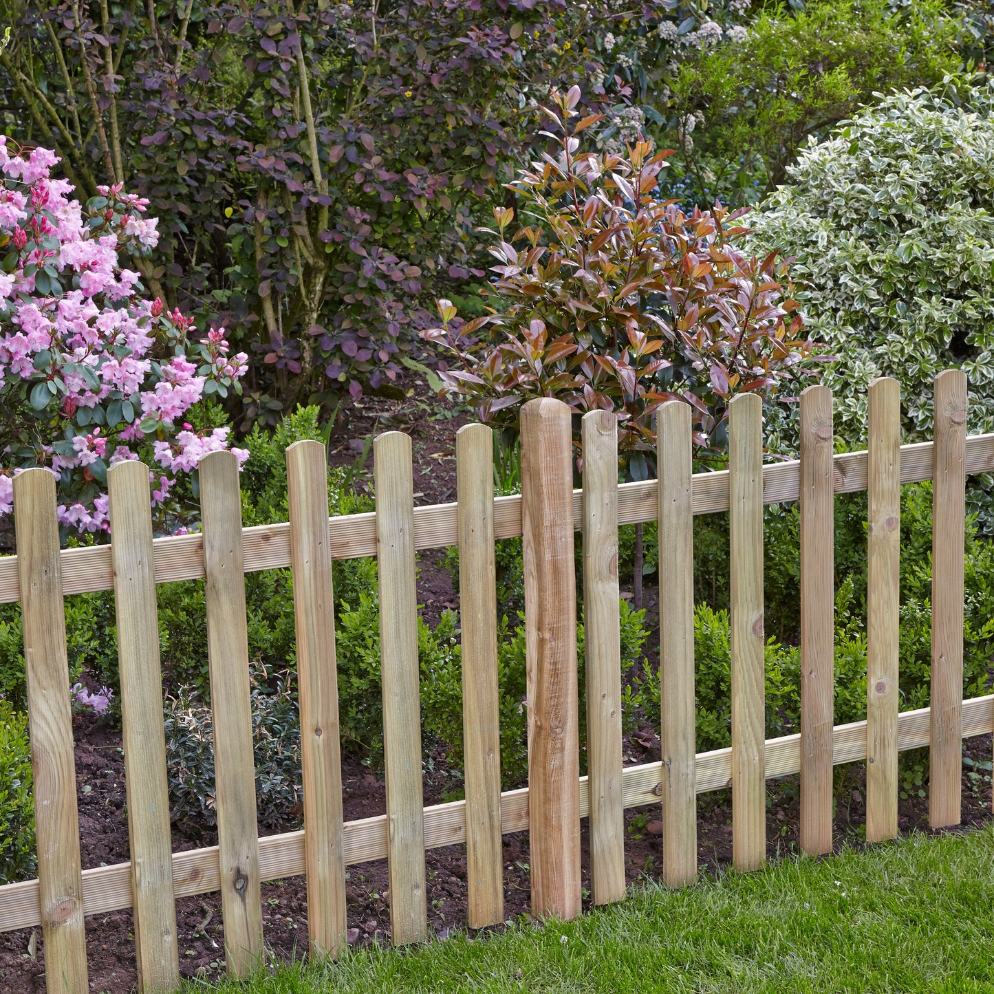 Forest Garden Pressure Treated Ultima Pale Picket Fence Panel