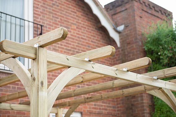 Forest Garden Ultima Pergola and Decking Kit 4.8m With 4 X Balustrade 3 X Posts